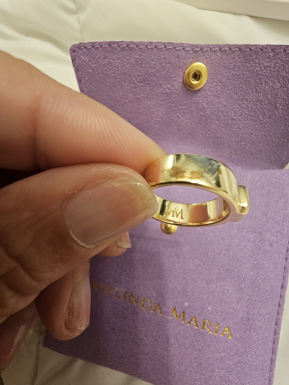 Melinda Maria Gold Blue Opal Ring Sz 5 - Picture 4 of 7